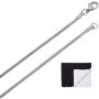 The Bling Factory 1.8mm High-Polished Stainless Steel Round Snake Chain Necklace