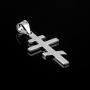 Religious Jewelry by FDJ 925 Sterling Silver Plain Russian Orthodox Cross Pendant Necklace