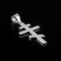 Religious Jewelry by FDJ 925 Sterling Silver Plain Russian Orthodox Cross Pendant Necklace
