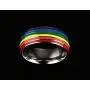 MINO Fashion Titanium Steel Silver Gold Rings Soft Enamel Rainbow Color Wedding Band for Lesbian& Gay MINO Fashion Titanium Steel Silver Gold Rings Soft Enamel Rainbow Color Wedding Band for Lesbian& Gay