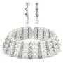 Large Bridal Art Deco Style Crystal Bar Accent White Simulated Pearl Wide Statement Choker Earring Necklace Bridal Jewelry Set for Women for Prom Pageant Wedding Adjustable Large Bridal Art Deco Style Crystal Bar Accent White Simulated Pearl Wide Statement Choker Earring Necklace Bridal Jewelry Set for Women for Prom Pageant Wedding Adjustable