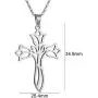 Jude Jewelers Stainless Steel Flower Style Christian Cross Religious Wedding Party Anniversary Pendant Necklace Jude Jewelers Stainless Steel Flower Style Christian Cross Religious Wedding Party Anniversary Pendant Necklace