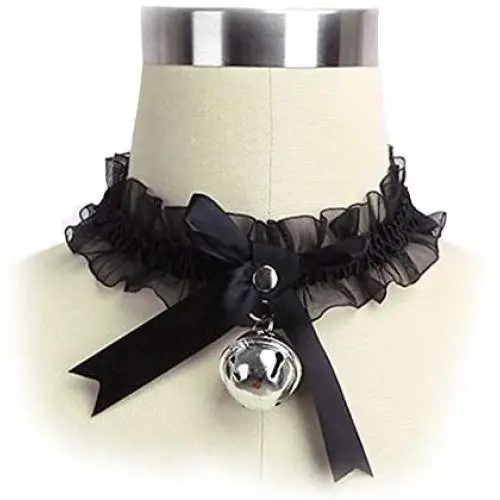 SUPER Q Handmade Cosplay Choker Lolita Kitty Bell Collar Women Leather Bow Choker Necklace SUPER Q Handmade Cosplay Choker Lolita Kitty Bell Collar Women Leather Bow Choker Necklace
