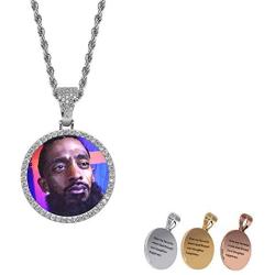 GUCY Hip Hop Jewelry Picture Pendant Necklace for Women Men Personalized Custom Photo Pendant Necklace