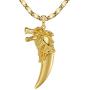 WESTMIAJW 24K Gold Plated Wolf Tooth Pendants Necklace Chain Jewelry for Men Boy 60cm,with Gift Box