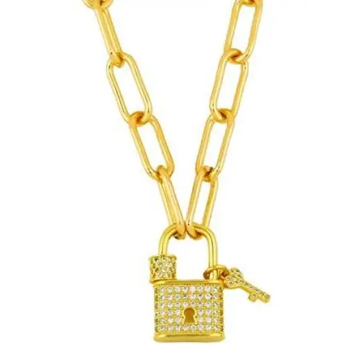 Al&Tiffy Love Heart Necklace for Woman and Girl 18k Gold Plated Dainty CZ Layered Chain Necklace,Gold Heart and Lock Pendent Necklace Jewelry Al&Tiffy Love Heart Necklace for Woman and Girl 18k Gold Plated Dainty CZ Layered Chain Necklace,Gold Heart and Lock Pendent Necklace Jewelry