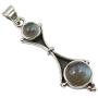 SilverStarJewel Labradorite Necklace Pendant 1.7'' Sterling Silver Women Jewelry