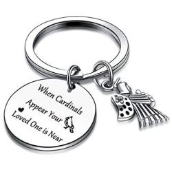 Cardinal Memorial Stainless Steel Jewelry Loved One Remembrance Keychain In Memory Gift