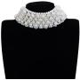 Fashion Jewelry Multi Strand Simulated Pearl Resin Chain Collar Choker Statement Necklace Costume Jewelry Necklaces for Women&Girls