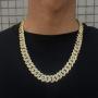 PY BLING Hip Hop Mens Full Iced Out 15mm 18K Gold/White Rose Gold Plated CZ Miami Cuban Link Chain Choker 18''-24'' Necklace or 8.5'' Bracelet