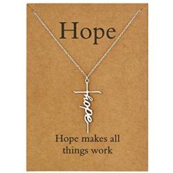 Lcherry Faith Cross Necklace S925 Sterilng Silver Faith Hope Belive Pendant Necklace Religious Jewelry for Women