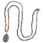 KELITCH Yoga Buddha Pendant Necklaces Y-Shaped Natural Stone Beaded Necklaces Statement Bracelets Mala Jewelry
