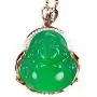 yigedan 14k Gold Plated Green Jade Gemstone Buddha Pendant Lucky Necklace yigedan 14k Gold Plated Green Jade Gemstone Buddha Pendant Lucky Necklace
