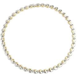 N+NITROLUBE Magnetic Therapy Necklace for Women Stainless Steel Necklace Chain Magnetic Jewelry Relieve Shoulder and Neck Pain (Silver-Gold)