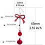 Lightweight Christmas Red Bow Knot Piercing Dangle Earrings Jingle Tassels Silver Plated Women Girls Holiday Gift