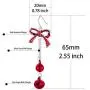 Lightweight Christmas Red Bow Knot Piercing Dangle Earrings Jingle Tassels Silver Plated Women Girls Holiday Gift