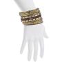 LUX ACCESSORIES Gold Tone Wood Burnished Aztec Multi Bangle Bracelet Set