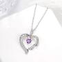 Birthday Gifts for Mom Sterling Silver I Love You Mom Necklace March April Birthstone Aquamarine Simulated Diamond Garnet Amethyst Necklace