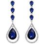 EVER FAITH Austrian Crystal Bridal Hollow-out Teardrop Pierced Dangle Earrings