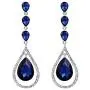 EVER FAITH Austrian Crystal Bridal Hollow-out Teardrop Pierced Dangle Earrings EVER FAITH Austrian Crystal Bridal Hollow-out Teardrop Pierced Dangle Earrings
