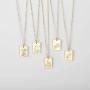 S.J JEWELRY Personalized Positive Energy Tag Necklace for Women Birthday Gift 14K Gold Plated Star Sun Moon Lightning Galaxy Power Wishes Pendant Necklace
