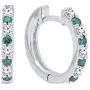 Dazzlingrock Collection 14K Round Gemstone & White Diamond Ladies Fine Dainty Hoop Earrings, White Gold Dazzlingrock Collection 14K Round Gemstone & White Diamond Ladies Fine Dainty Hoop Earrings, White Gold