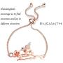 Rose Gold Hummingbird Bracelet Crystal Bird Jewelry Christmas Gift