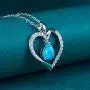 HAOSG 925 Sterling Silver Love Heart April Birthstone Simulated Diamond Necklace Mothers Day Birthday Jewelry Gifts for Her Women Girls, 16''+2'' Adjustable Chain HAOSG 925 Sterling Silver Love Heart April Birthstone Simulated Diamond Necklace Mothers Day Birthday Jewelry Gifts for Her Women Girls, 16''+2'' Adjustable Chain