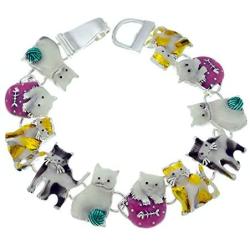 PammyJ Cat Jewelry Gift for Women Cat Bracelet with Magnetic Closure