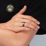 King Will Mens 6mm Tungsten Carbide Ring Inlaid with Panda Pattern Black High Polished