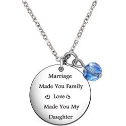 De&ai Marriage Made You My Family Love Made You My Daughter Necklace for Daughter in Laws Wedding Birthday