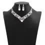 Campsis Bridal Pearl Necklace Rhinestone Teardrop Wedding Bride Statement Necklace Set Jewelry for Women and Girls