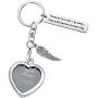 AKTAP Photo Frame Keychain Memorial Gifts Those We Love Dont Go Away They Walk Beside Us Every Day Picture Frame Keyring Holder in Memory of Loved One