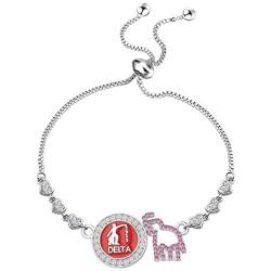 AKTAP Delta Sigma Theta Sorority Gifts DST Bracelet Red Elephant Jewelry 1913 Greek Sorority Gift