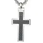 Unique GESTALT Tungsten Cross Pendant .4mm Surgical Stainless Steel Box Chain. Black Carbon Fiber Inlay. Unique GESTALT Tungsten Cross Pendant .4mm Surgical Stainless Steel Box Chain. Black Carbon Fiber Inlay.