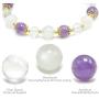 Rose&Poem Triple Crystal Bracelet, Amethyst-Moonstone-Clear Quartz, 14K Gold Plated Key Charm Stretch Beaded Bracelet, Spiritual Reiki Chakra Fertility Healing Gemstone Beads Dainty Jewelry Gift