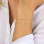 MONOZO Gold Initial Bracelets for Women, Dainty 14K Gold Filled Layered Letter Initial Bracelet Personalized 26 Alphabet Disc Monogram Charm Bracelet Jewelry Gifts for Girls