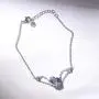 AOBOCO I Love You Jewelry Sterling Silver Heart Bracelet, Blue Purple Crystal from Austria, Fine Jewelry Gifts for Women