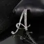 FERVENT LOVE A-Z 26 Letters Brooch Pins Unisex, Silver Plated Initial Broaches Pins, Clear Rhinestones Brooch, Fashion Jewelry for Women/Girls