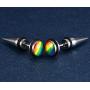 Nanafast Rainbow LGBT Pride Stud Earrings for Gay Lesbian of Stainless Steel & Enamel