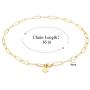 Paperclip Necklace,14K Gold Plated Oval Dainty Choker Chain Link Necklace for Women Girls