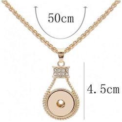 My Prime Gifts Snap Jewelry Gold Plated Designer Pendant & Necklace Length 20+5'' Extender Fits 18-20mm Ginger Style Buttons