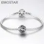 EMOSTAR Evil Eye Charms fits European Charm Bracelet, Antique 925 Sterling Silver Eye of Horus Symbol of Amulet Beads with CZ, Gift for Halloween/Christmas