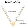 MONOOC Gold Initial Heart Necklace, 14K Gold Plated Dainty Tiny Kids Jewelry for Girls Small Letter Heart Toddler Necklace Baby Initial Jewelry for Little Girls Children