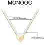 MONOOC Gold Initial Heart Necklace, 14K Gold Plated Dainty Tiny Kids Jewelry for Girls Small Letter Heart Toddler Necklace Baby Initial Jewelry for Little Girls Children