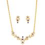 Touchstone Indian Bollywood Fine Craftsmanship Rhinestones Jewelry Necklace Set in Gold Tone for Women