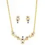 Touchstone Indian Bollywood Fine Craftsmanship Rhinestones Jewelry Necklace Set in Gold Tone for Women
