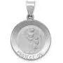 14K White Gold Charm Pendant 21 mm 19 Polished And Satin Our Guardian Angel Medal