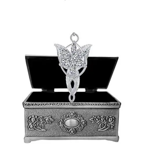 Women Girls 925 Silver Plated Arwens Evenstar Crystal Pendant Necklace Comfortable and with Jewelry Box Women Girls 925 Silver Plated Arwens Evenstar Crystal Pendant Necklace Comfortable and with Jewelry Box