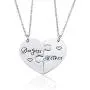 MZC Jewelry Matching Mother Daughter Necklace Set of 2 Heart Neckalce for Mother Mom Gift